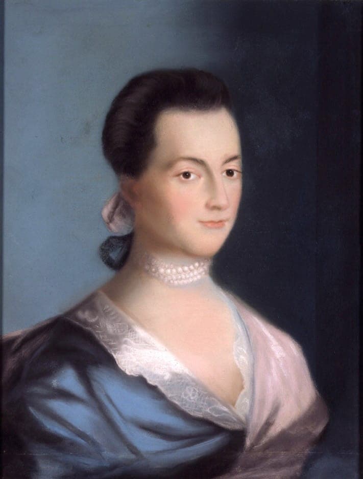 Benjamin Blyth's 1766 portrait of Abigail Adams, whose letter advising her son John Quincy Adams this AP Lang rhetorical analysis essay examines.